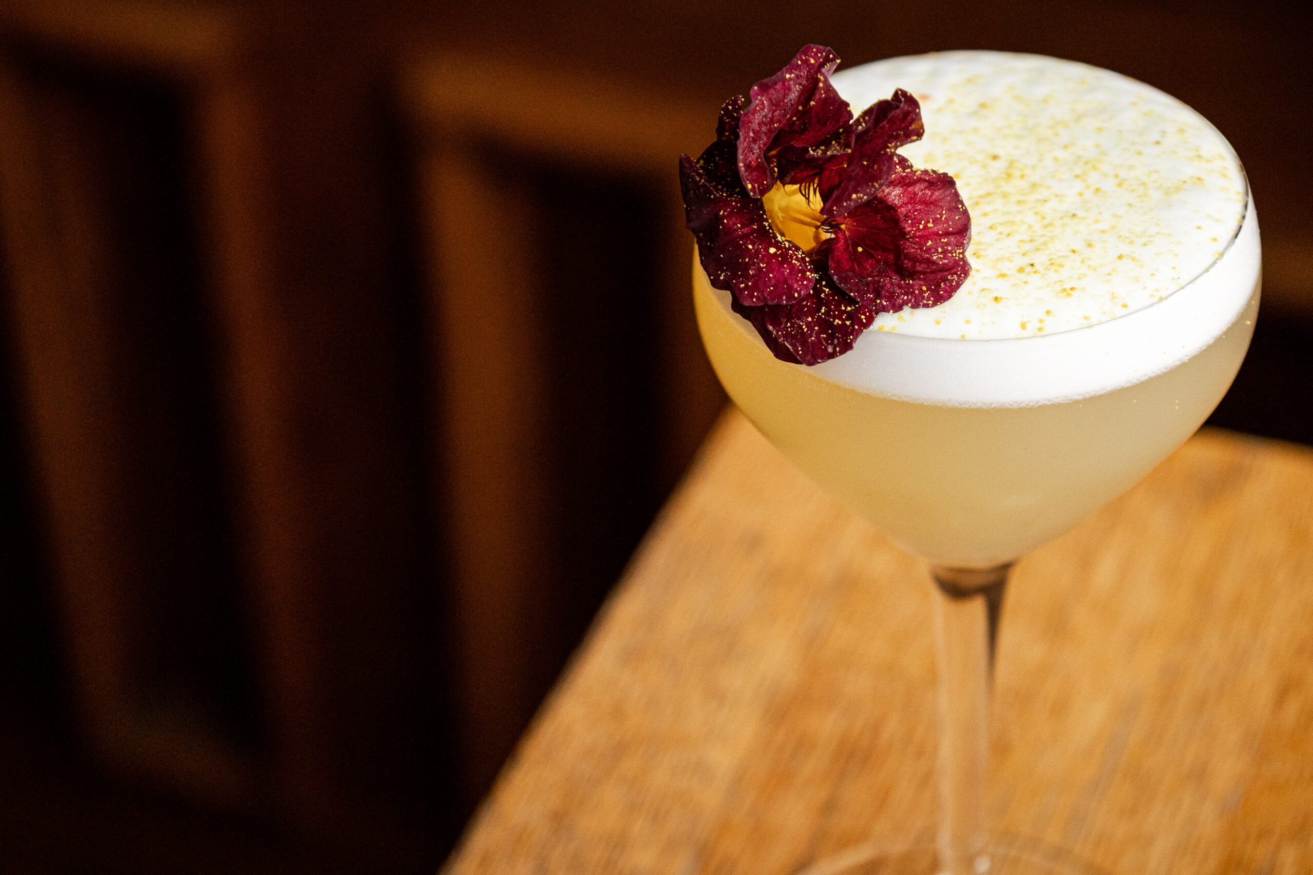 Cocktail with Flower on Top