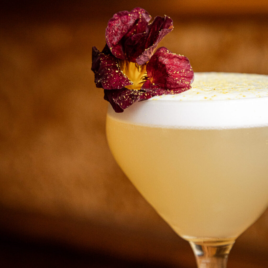 Cocktail with Flower on Top